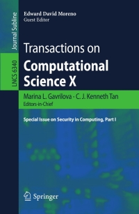 Imagen de portada: Transactions on Computational Science X 1st edition 9783642174988