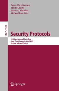 Imagen de portada: Security Protocols 1st edition 9783642177729