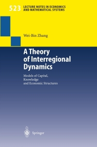 Omslagafbeelding: A Theory of Interregional Dynamics 9783540443063
