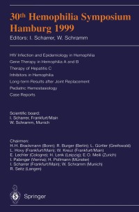 صورة الغلاف: 30th Hemophilia Symposium Hamburg 1999 1st edition 9783540676775