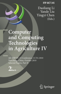 Immagine di copertina: Computer and Computing Technologies in Agriculture IV 1st edition 9783642183355