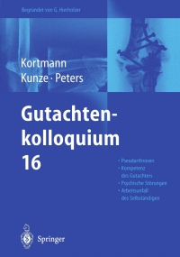 Cover image: Gutachtenkolloquium 16 1st edition 9783540102663