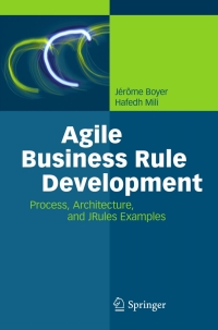 Cover image: Agile Business Rule Development 9783642190407