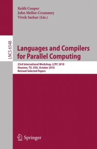 Cover image: Languages and Compilers for Parallel Computing 1st edition 9783642195945