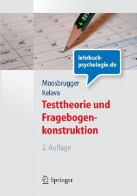 Titelbild: Testtheorie und Fragebogenkonstruktion 2nd edition 9783642200717