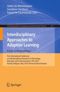 Cover image: Interdisciplinary Approaches to Adaptive Learning: A Look at the Neighbours 1st edition 9783642200731