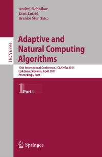 Cover image: Adaptive and Natural Computing Algorithms 1st edition 9783642202810