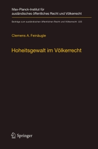 Cover image: Hoheitsgewalt im Völkerrecht 9783642204708