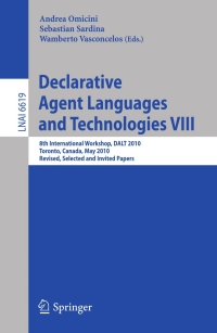 Imagen de portada: Declarative Agent Languages and Technologies VIII 1st edition 9783642207143