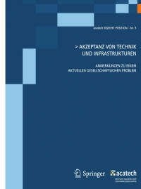 Cover image: Akzeptanz von Technik und Infrastrukturen 1st edition 9783642207433