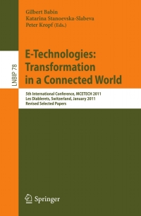 Imagen de portada: E-Technologies: Transformation in a Connected World 1st edition 9783642208614