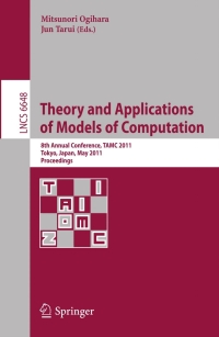 صورة الغلاف: Theory and Applications of Models of Computation 1st edition 9783642208768