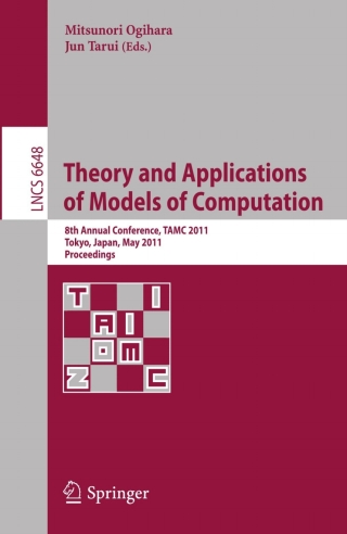Cover image: Theory and Applications of Models of Computation 1st edition 9783642208768