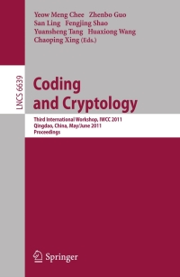 Imagen de portada: Coding and Cryptology 1st edition 9783642209000