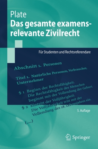 Imagen de portada: Das gesamte examensrelevante Zivilrecht 5th edition 9783642210068