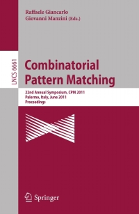 Imagen de portada: Combinatorial Pattern Matching 1st edition 9783642214578