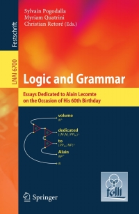 Imagen de portada: Logic and Grammar 1st edition 9783642214899