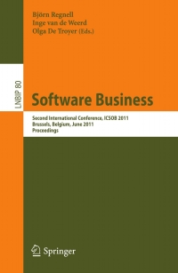Imagen de portada: Software Business 1st edition 9783642215438