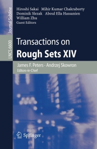 Imagen de portada: Transactions on Rough Sets XIV 1st edition 9783642215629