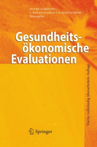 Imagen de portada: Gesundheitsökonomische Evaluationen 4th edition 9783642216992