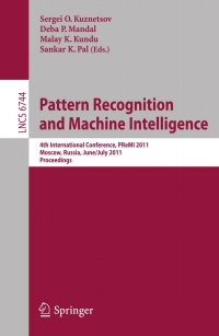 صورة الغلاف: Pattern Recognition and Machine Intelligence 9783642217852