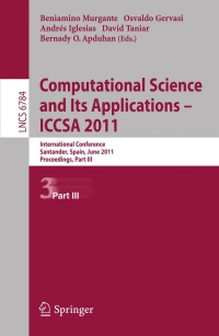 Imagen de portada: Computational Science and Its Applications - ICCSA 2011 9783642219306