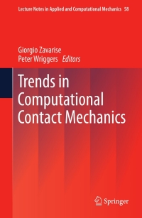 Immagine di copertina: Trends in Computational Contact Mechanics 9783642221668