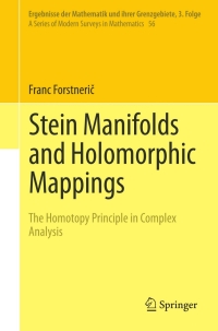 Cover image: Stein Manifolds and Holomorphic Mappings 9783642222498