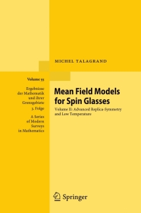 Cover image: Mean Field Models for Spin Glasses 2nd edition 9783642222528