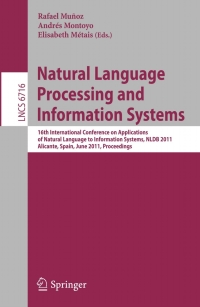 Cover image: Natural Language Processing  and Information Systems 1st edition 9783642223266