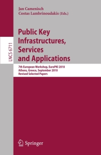 Cover image: Public Key Infrastructures, Services and Applications 1st edition 9783642226328