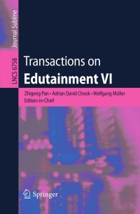 Titelbild: Transactions on Edutainment VI 9783642226380