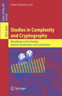 Cover image: Studies in Complexity and Cryptography 9783642226694