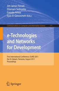 Imagen de portada: e-Technologies and Networks for Development 9783642227288