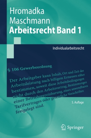 Cover image: Arbeitsrecht Band 1 5th edition 9783642227837