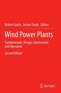 Cover image: Wind Power Plants 2nd edition 9783642229374