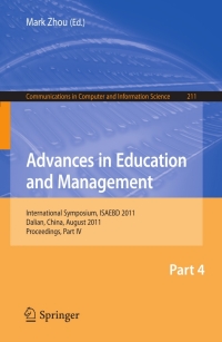 表紙画像: Advances in Education and Management 9783642230615