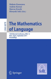 Cover image: The Mathematics of Language 1st edition 9783642232107