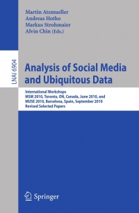 Cover image: Analysis of Social Media and Ubiquitous Data 1st edition 9783642235986