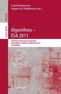 Imagen de portada: Algorithms -- ESA 2011 1st edition 9783642237188