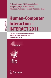 Imagen de portada: Human-Computer Interaction -- INTERACT 2011 1st edition 9783642237676