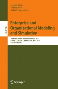 Cover image: Enterprise and Organizational Modeling and Simulation 1st edition 9783642241741