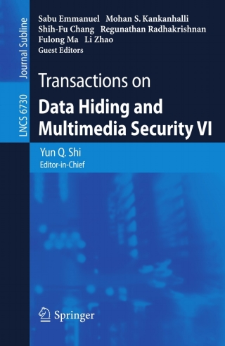 Cover image: Transactions on Data Hiding and Multimedia Security VI 1st edition 9783642245558