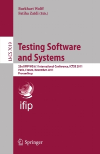 Cover image: Testing Software and Systems 1st edition 9783642245794