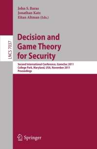 Imagen de portada: Decision and Game Theory for Security 1st edition 9783642252792