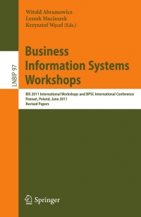 Titelbild: Business Information Systems Workshops 1st edition 9783642253690