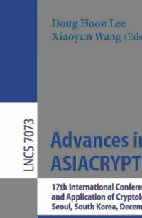 Cover image: Advances in Cryptology -- ASIACRYPT 2011 1st edition 9783642253843