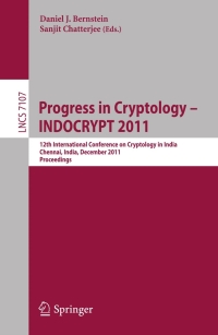 Cover image: Progress in Cryptology - INDOCRYPT 2011 1st edition 9783642255779