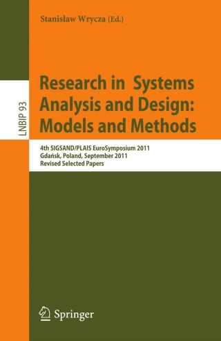 Cover image: Research in  Systems Analysis and Design: Models and Methods 1st edition 9783642256752