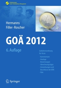 Imagen de portada: GOÄ 2012 6th edition 9783642257636